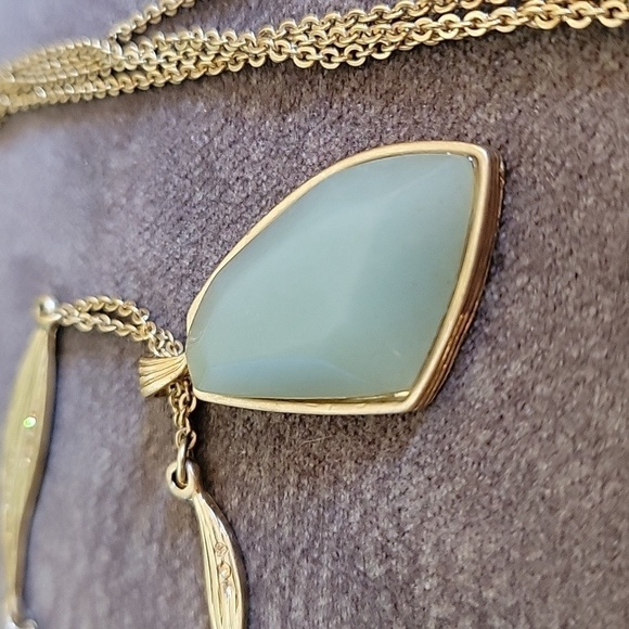 Chloe & ISABEL Double Chain Aventurine Freeform Pendant Necklace - Picture 3 of 7